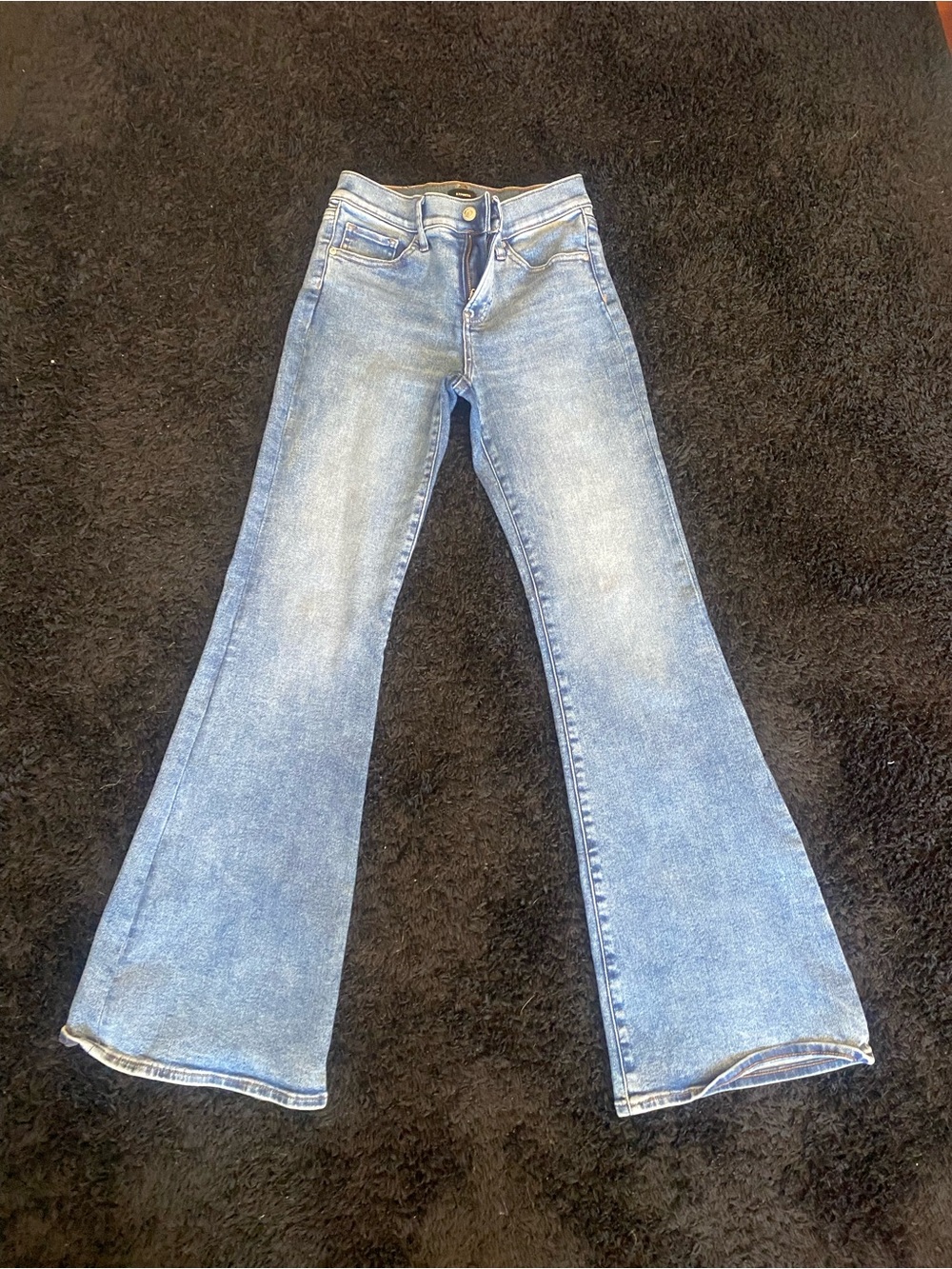 Express Light Blue Flare Jeans